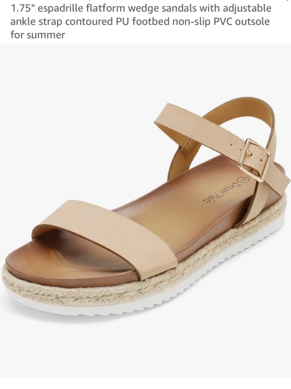 Dream Pairs Women’s Espadrille Flatform Sandals in Nude
